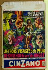 w081 BLACK SABBATH Belgian movie poster '64 Boris Karloff, Mario Bava