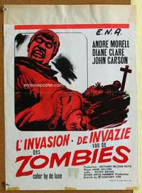 w096 PLAGUE OF THE ZOMBIES Belgian movie poster '66 Hammer horror!