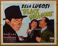 w053 BLACK DRAGONS half-sheet movie poster R49 Bela Lugosi sci-fi horror!