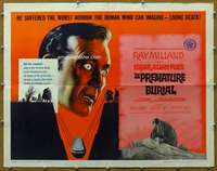 w069 PREMATURE BURIAL half-sheet movie poster '62 Edgar Allan Poe, Corman