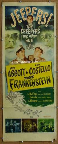 w020 ABBOTT & COSTELLO MEET FRANKENSTEIN insert movie poster R56