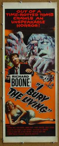 w031 I BURY THE LIVING insert movie poster '58 Albert Band, horror!
