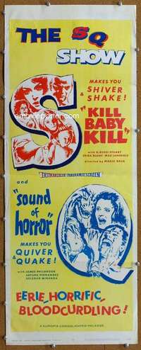 w034 KILL BABY KILL /SOUND OF HORROR insert movie poster '67