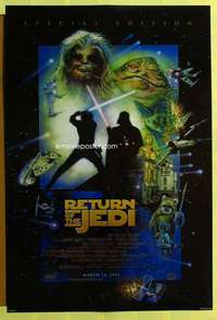 w297 RETURN OF THE JEDI DS advance one-sheet movie poster R97 George Lucas