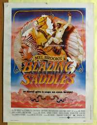 c040 BLAZING SADDLES Thirty by Forty movie poster '74 classic Mel Brooks!