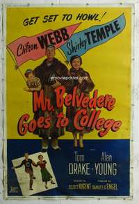 c156 MR BELVEDERE GOES TO COLLEGE Forty by Sixty movie poster '49 S. Temple