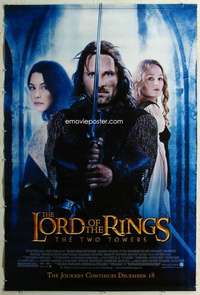c111 LORD OF THE RINGS: THE 2 TOWERS #1 vinyl movie banner '02
