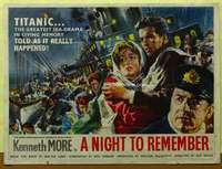 c202 NIGHT TO REMEMBER British quad movie poster '58 Titanic, More
