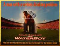 c226 WATERBOY DS British quad movie poster '98 Adam Sandler, football!