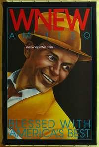 c121 WNEW AM 1130 special 29x45 music poster '80s Sinatra portrait!
