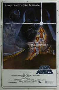 c136 STAR WARS 38x60 video standee R1982 George Lucas sci-fi epic, art by Tom Jung, very rare!