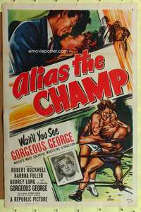 d045 ALIAS THE CHAMP 27x41 one-sheet movie poster '49 Gorgeous George, wrestling