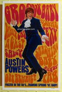 d065 AUSTIN POWERS: INT'L MAN OF MYSTERY DS teaser 27x41 one-sheet movie poster '97