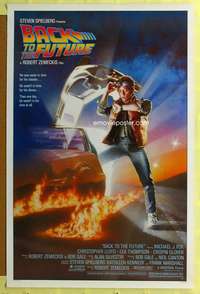 d070 BACK TO THE FUTURE 27x41 one-sheet movie poster '85 Michael J. Fox, Drew art