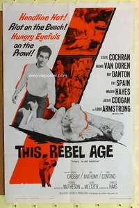 d077 BEAT GENERATION 27x41 one-sheet movie poster R61 This Rebel Age, Mamie Van Doren