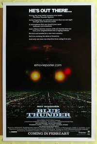 d087 BLUE THUNDER advance 27x41 one-sheet movie poster '83 Roy Scheider, Oates