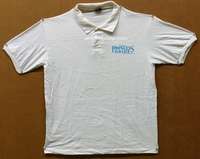 d004 PRINCESS BRIDE L white polo promotional movie shirt '87 Rob Reiner
