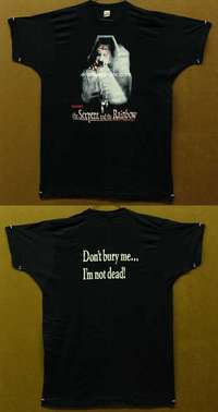 d025 SERPENT & THE RAINBOW XL black Special Promotional Movie T-Shirt '88 Craven