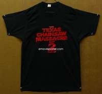 d028 TEXAS CHAINSAW MASSACRE 2 L black Special Promotional Movie T-Shirt '86
