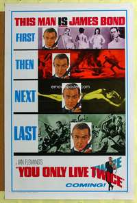 d500 YOU ONLY LIVE TWICE teaser 27x41 one-sheet movie poster '67 Connery IS Bond!