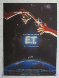 e121 ET linen French one-panel movie poster '82 Steven Spielberg, Alvin art!