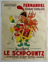 e127 LE SCHPOUNTZ linen Monacan 47x62 1938 Fernandel, Albert Dubout art!