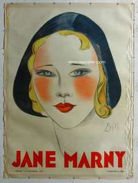 e124 JANE MARNY linen French one-panel movie poster '30 great Jean Don art!