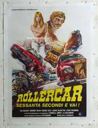 e096 GONE IN 60 SECONDS linen Italian one-panel movie poster '76 car theft!
