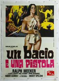 e101 KISS ME DEADLY linen Italian one-panel movie poster R72 Spillane, Aldrich