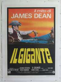 e095 GIANT linen Italian one-panel movie poster R83 great James Dean image!