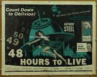 f030 48 HOURS TO LIVE half-sheet movie poster '60 sexy sci-fi image!
