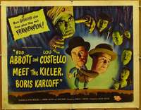 f033 ABBOTT & COSTELLO MEET KILLER BORIS KARLOFF half-sheet movie poster '49
