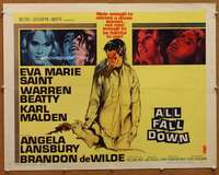 f042 ALL FALL DOWN half-sheet movie poster '62 Beatty, Eva Marie Saint