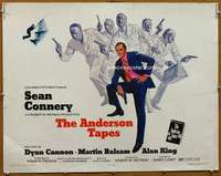 f046 ANDERSON TAPES half-sheet movie poster '71 Sean Connery, Dyan Cannon