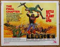 f069 BATTLE FOR THE PLANET OF THE APES half-sheet movie poster '73 sci-fi!