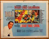 f072 BEAT THE DEVIL half-sheet movie poster '53 Bogart, Lollobrigida