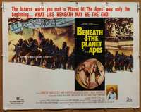 f076 BENEATH THE PLANET OF THE APES half-sheet movie poster '70 sci-fi!