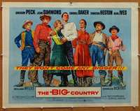 f081 BIG COUNTRY style A half-sheet movie poster '58 Gregory Peck, Heston