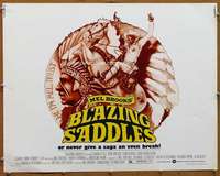 f087 BLAZING SADDLES half-sheet movie poster '74 classic Mel Brooks!