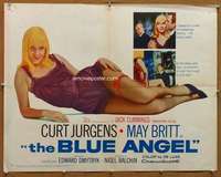 f089 BLUE ANGEL half-sheet movie poster '59 Curt Jurgens, May Britt