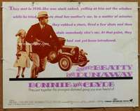 f091 BONNIE & CLYDE half-sheet movie poster '67 Warren Beatty, Faye Dunaway
