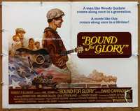 f092 BOUND FOR GLORY half-sheet movie poster '76 David Carradine, Guthrie