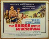 f095 BRIDGE ON THE RIVER KWAI half-sheet movie poster R63 William Holden