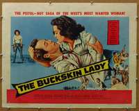 f098 BUCKSKIN LADY half-sheet movie poster '57 Medina, sexy bad girl!