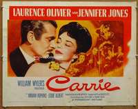 f108 CARRIE style B half-sheet movie poster '52 Olivier, Jennifer Jones