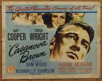 f109 CASANOVA BROWN half-sheet movie poster '44 Gary Cooper, Teresa Wright
