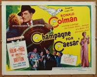 f117 CHAMPAGNE FOR CAESAR style B half-sheet movie poster '50 Ronald Colman