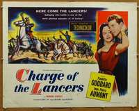 f118 CHARGE OF THE LANCERS style B half-sheet movie poster '54 Goddard