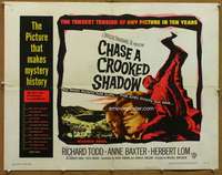 f122 CHASE A CROOKED SHADOW half-sheet movie poster '58 Anne Baxter, Todd