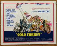 f134 COLD TURKEY half-sheet movie poster '71 town quits smoking!